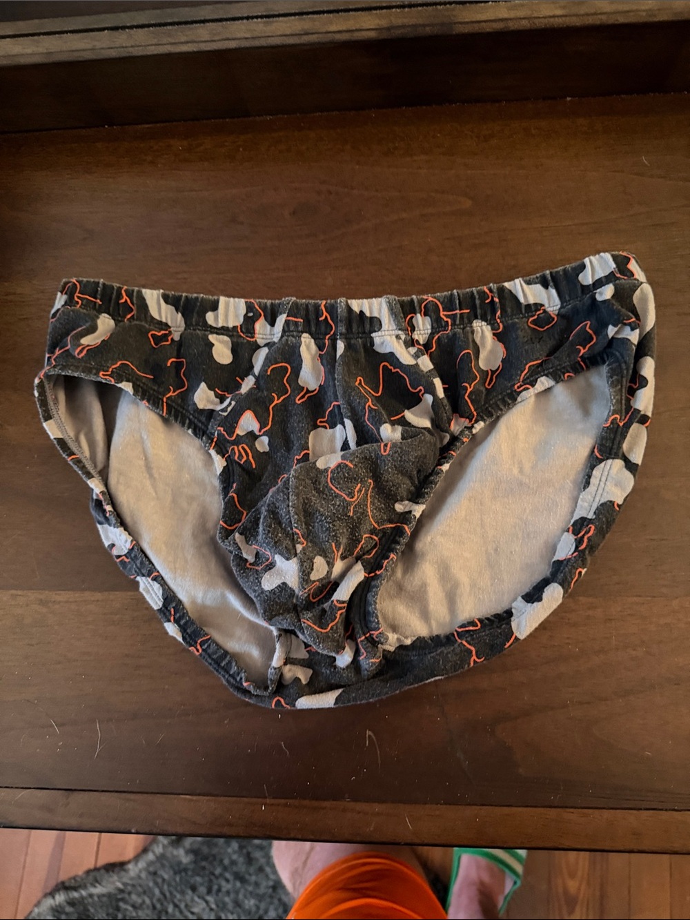 2xist Black Camo Briefs with Orange Accents